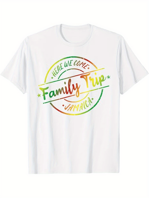 Men's Graphic T-Shirt Here We Come Colorful Family Trip To Jamaica Sun And Fun T Shirt