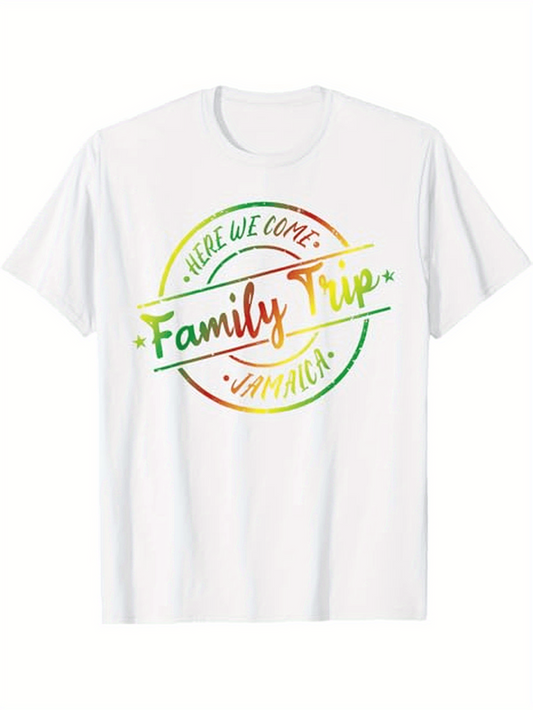 Men's Graphic T-Shirt Here We Come Colorful Family Trip To Jamaica Sun And Fun T Shirt