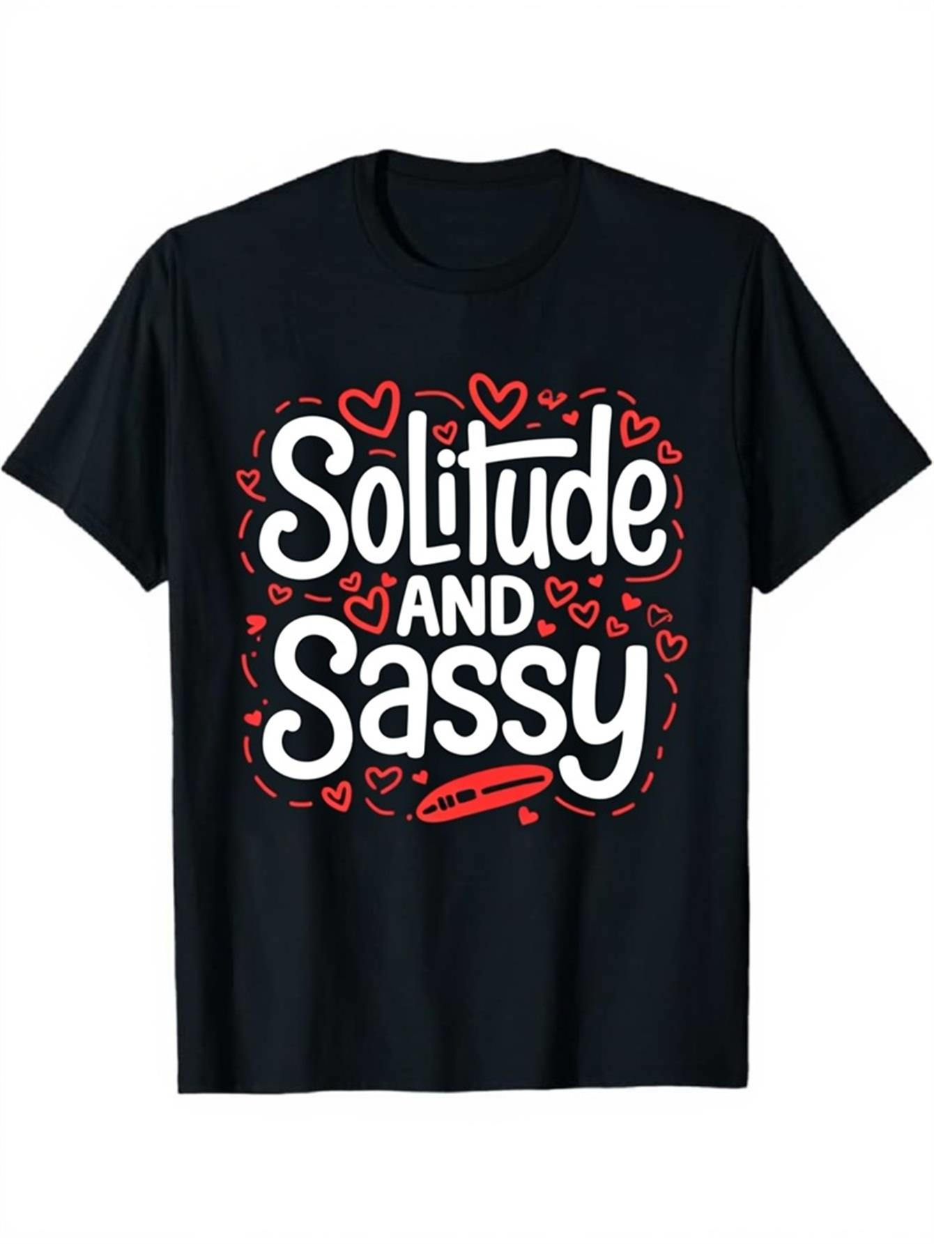 Men's Graphic T-Shirt Solitude And Sassy Whimsical Red Hearts With Bold Playful Typography Shirt