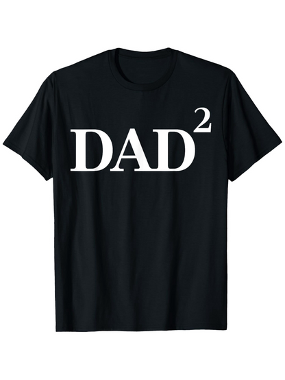 Men's Graphic T-Shirt Dad Squared White Text On Classic Black Cotton T Shirt