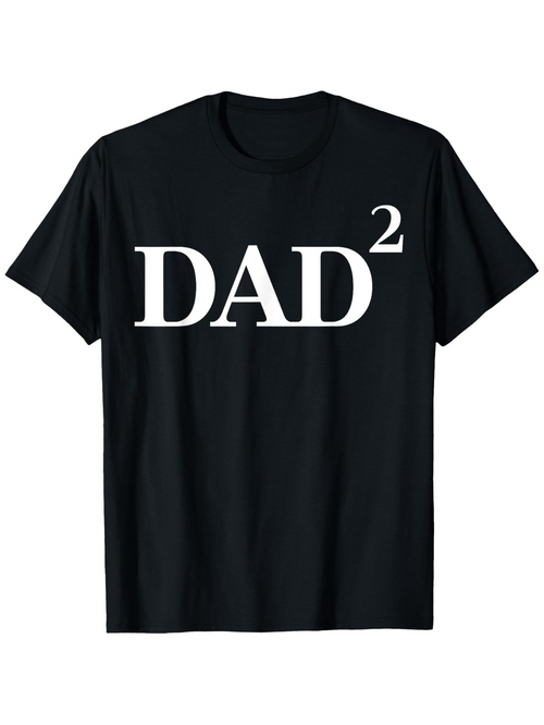 Men's Graphic T-Shirt Dad Squared White Text On Classic Black Cotton T Shirt