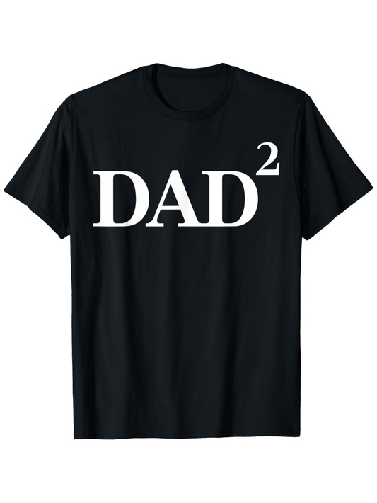 Men's Graphic T-Shirt Dad Squared White Text On Classic Black Cotton T Shirt