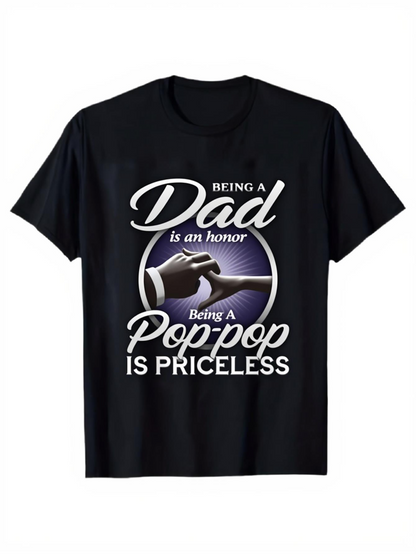 Men's Graphic T-Shirt Being A Dad Is An Honor Priceless Pop Pop Fist Bump Design
