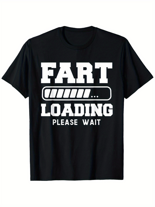 Men's Graphic T-Shirt Fart Loading Please Wait Humorous Progress Bar Graphic T Shirt