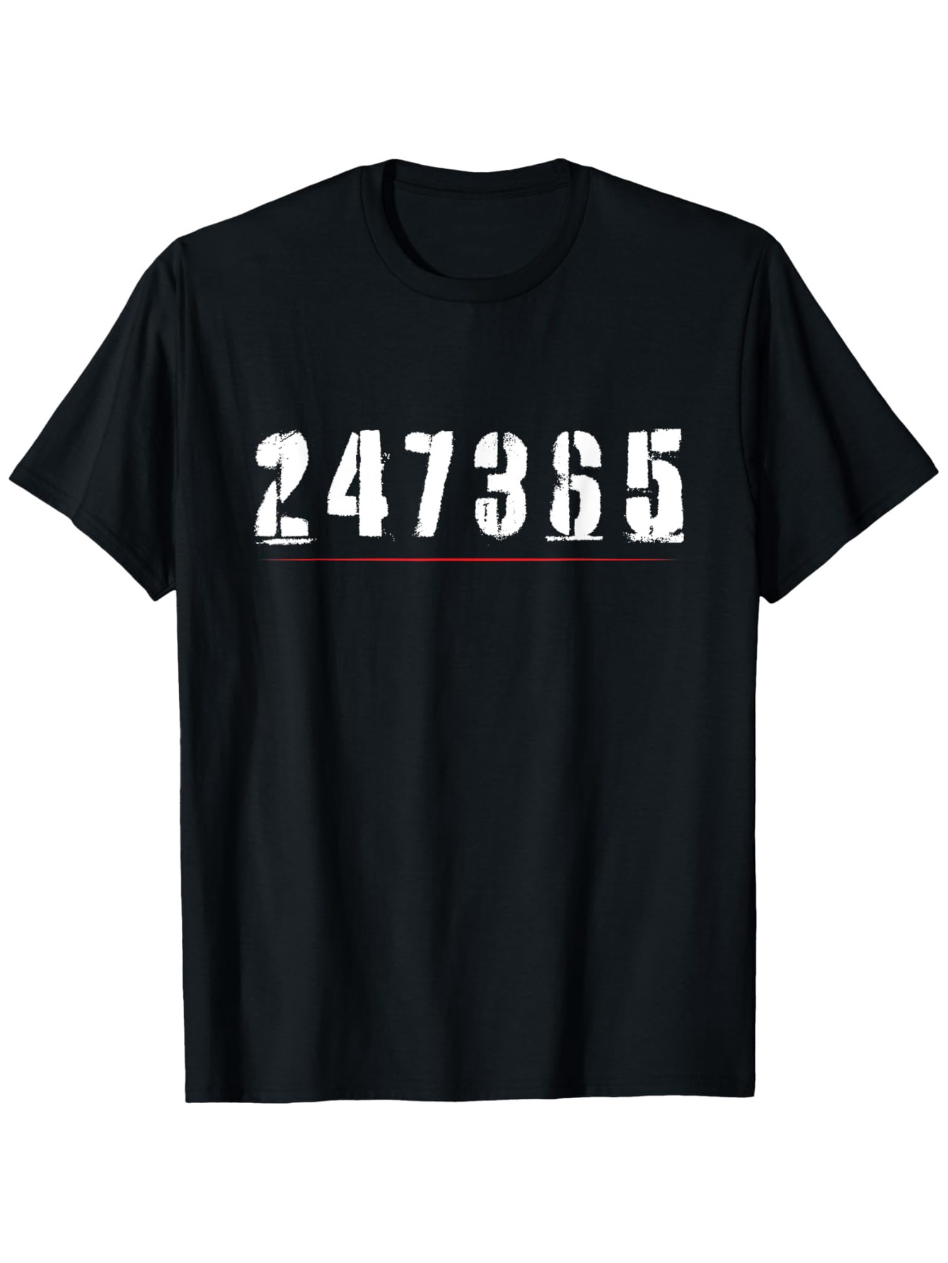 Men's Graphic T-Shirt Distressed White Numbers With Subtle Faded Grunge Effect 247365