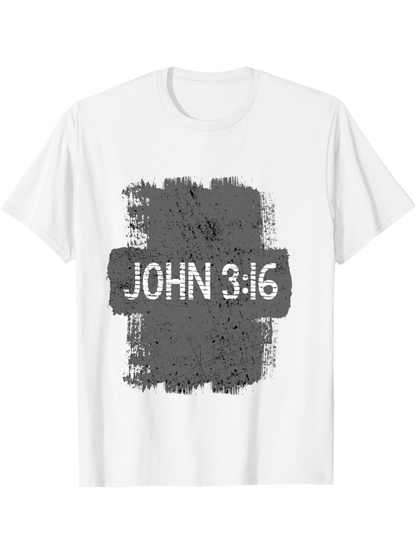 Men's Graphic T-Shirt John 316 Painted Brush Stroke With Bold Block Background