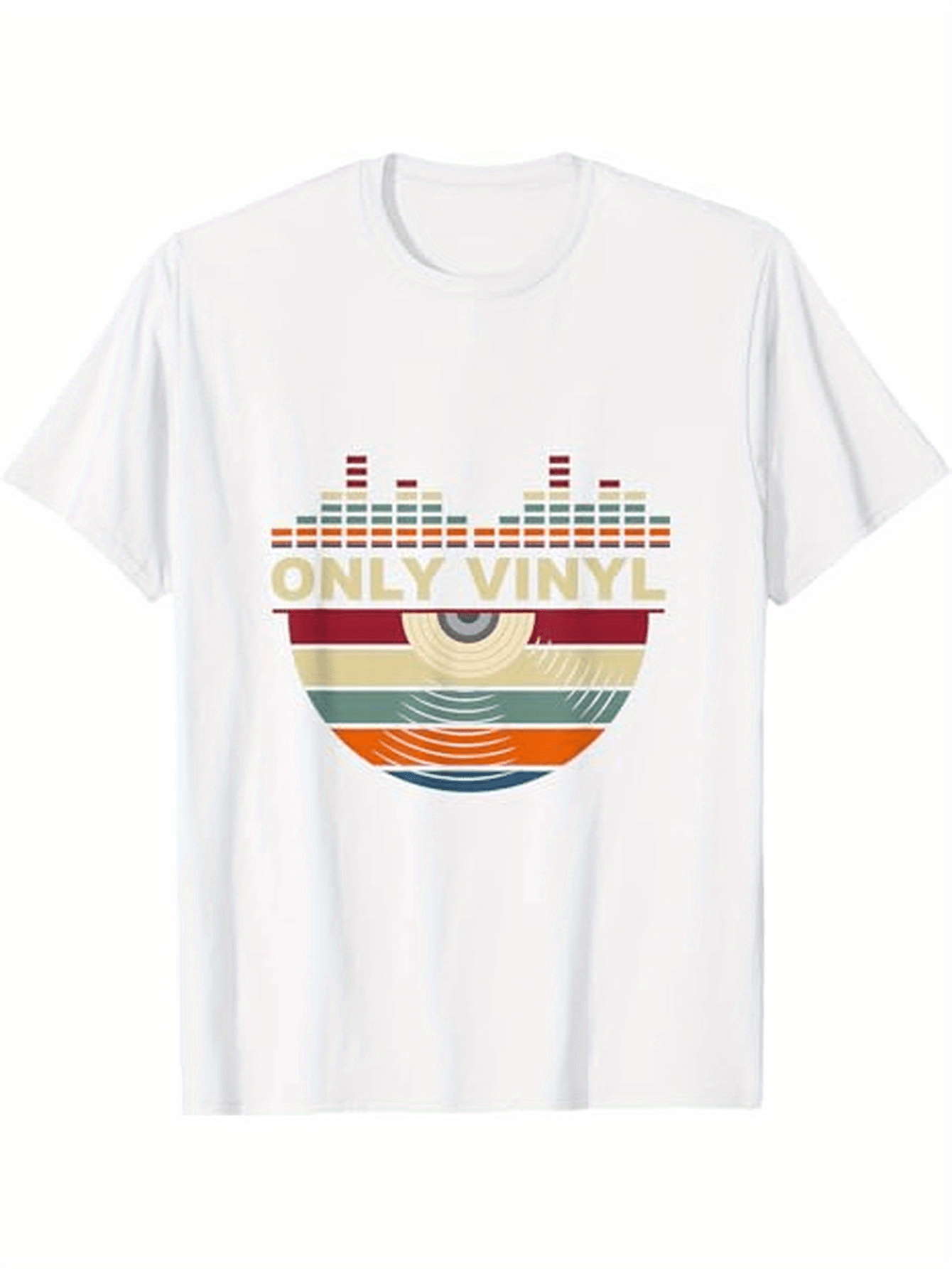 Men's Graphic T-Shirt Only Vinyl Retro Colorful Music Equalizer Pattern Vinyl Record