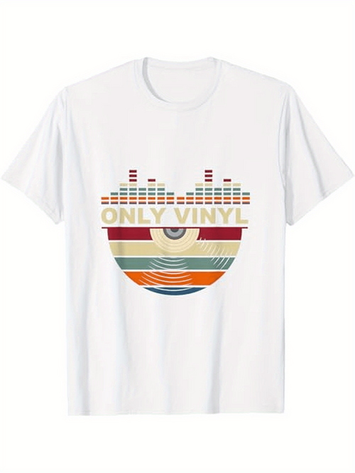 Men's Graphic T-Shirt Only Vinyl Retro Colorful Music Equalizer Pattern Vinyl Record