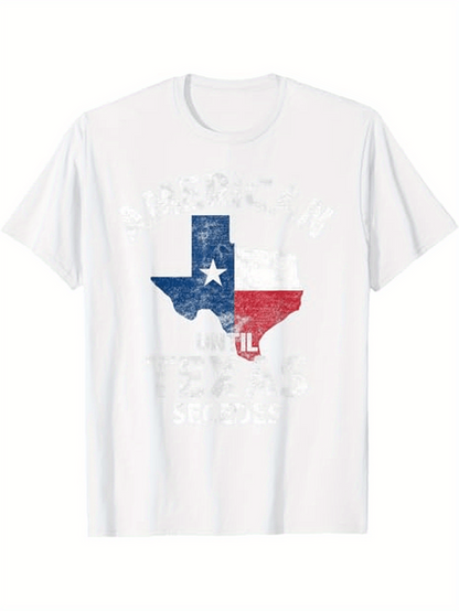 Men's Graphic T-Shirt Distressed Vintage Lone Star Flag Within Texas State Outline