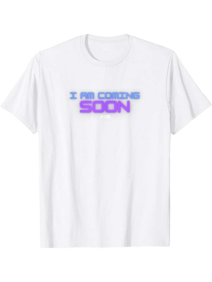 Men's Graphic T-Shirt I Am Coming Soon Colorful Gradient Letters On Plain White T Shirt