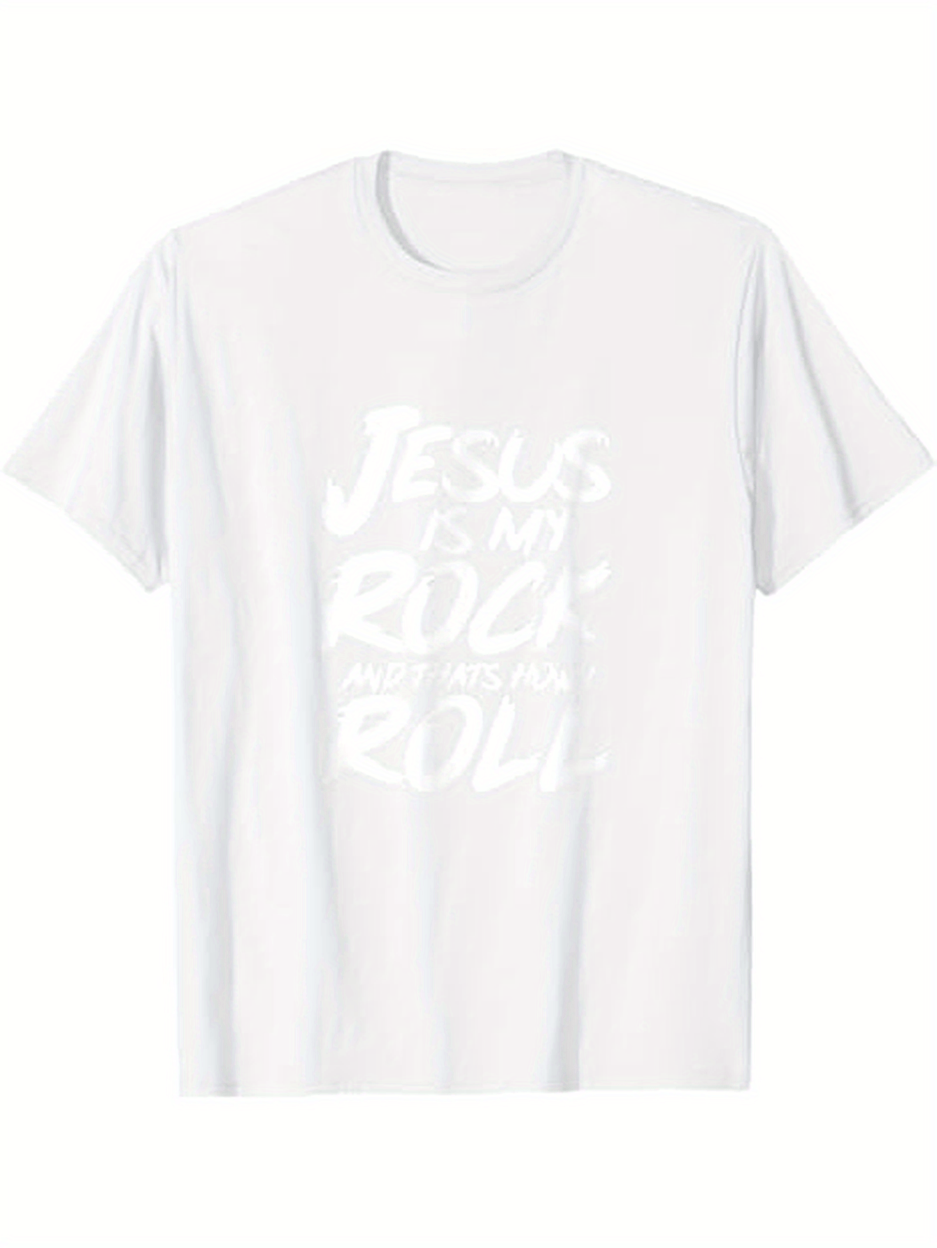 Men's Graphic T-Shirt Jesus Is My Rock And Roll Bold Handwritten Slogan Shirt