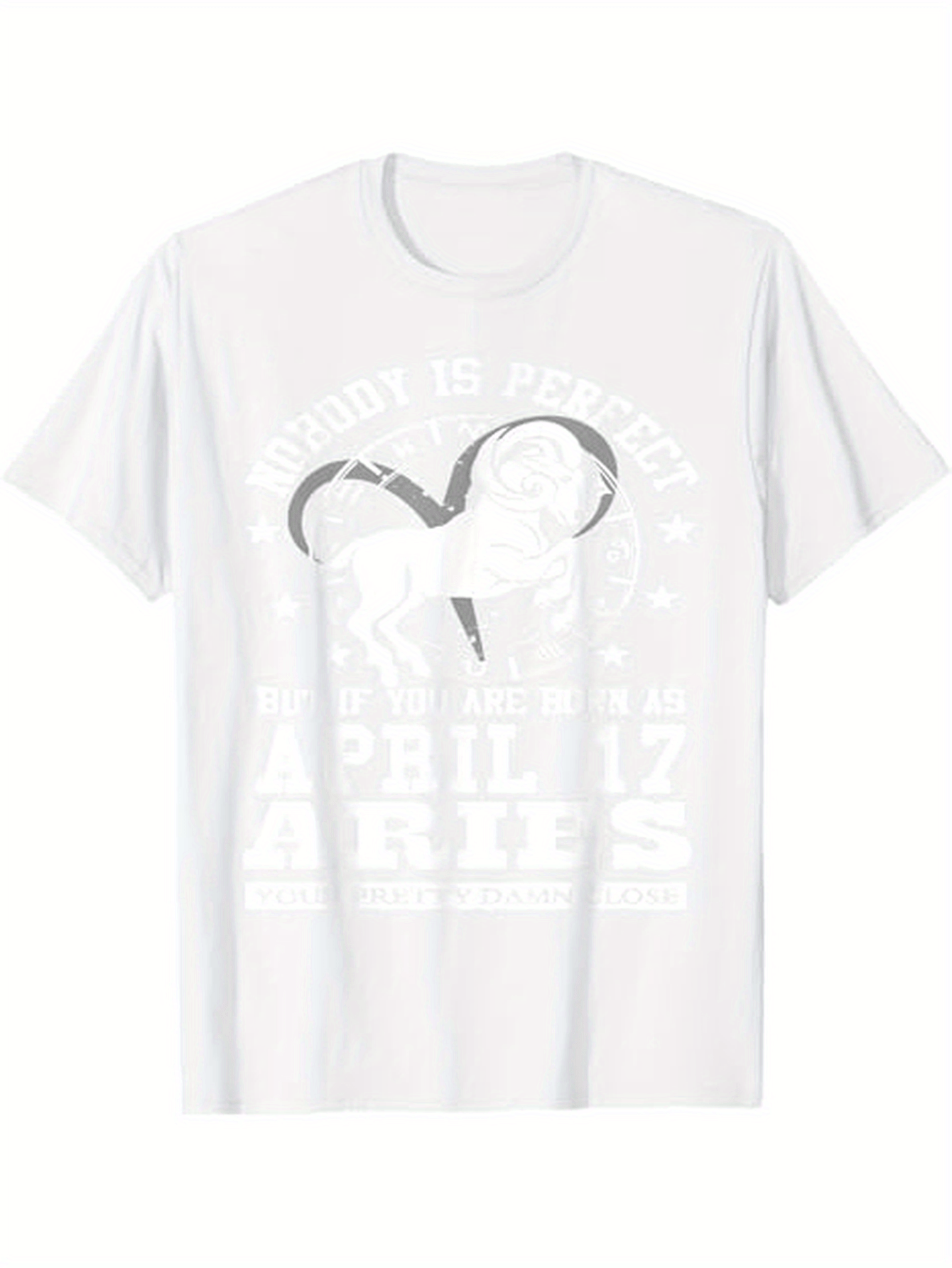 Men's Graphic T-Shirt April Seventeenth Birthday Zodiac Aries Horoscope Heart