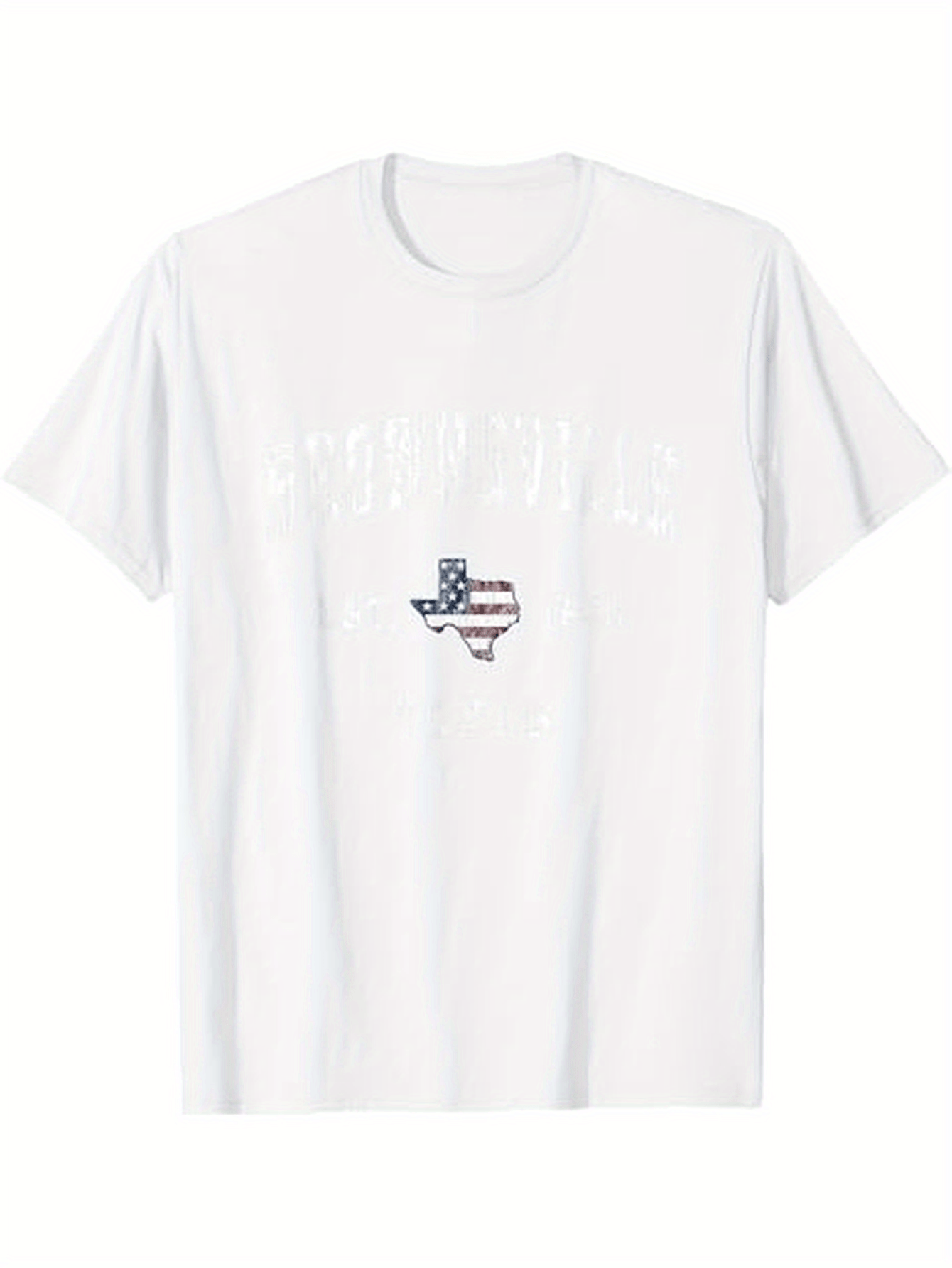 Men's Graphic T-Shirt Patriotic Design With American Flag Patterned Texas State Outline