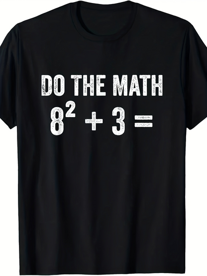 Men's Graphic T-Shirt Do The Math Formula Solution Puzzle Black Tshirt
