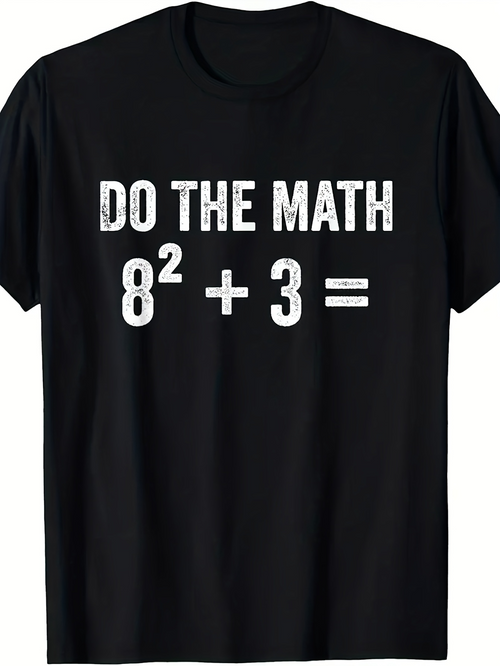 Men's Graphic T-Shirt Do The Math Formula Solution Puzzle Black Tshirt