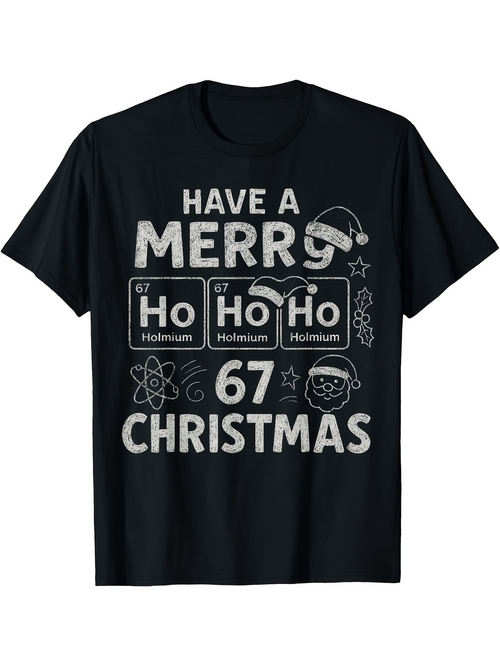 Men's Graphic T-Shirt Have A Merry Christmas Elements With Holiday Doodles And Santa Face T Shirt