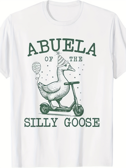 Men's Graphic T-Shirt Abuela Of The Silly Goose Wearing Party Hat Holding Balloon On Scooter Goose