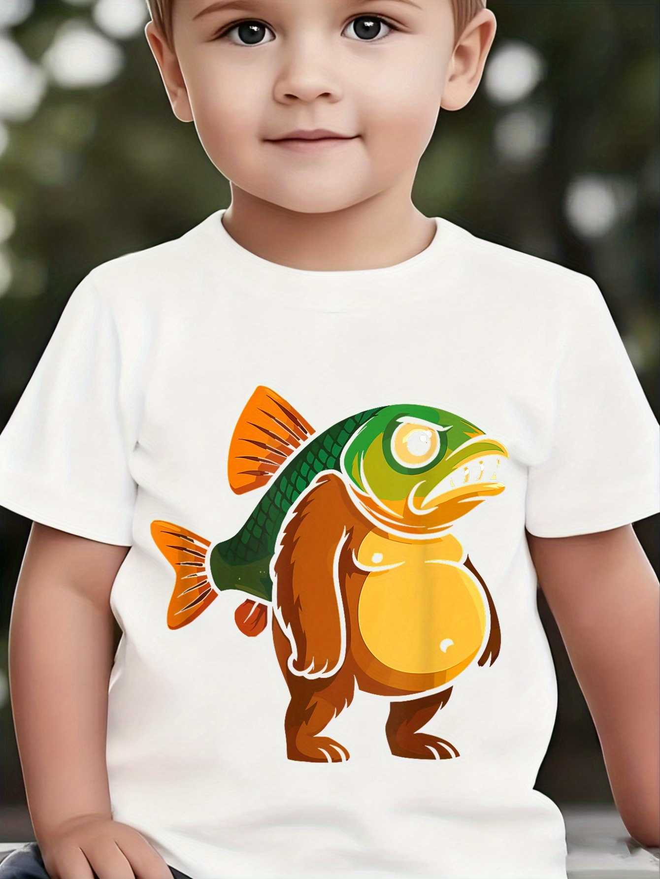 Men's Graphic T-Shirt Mischievous Cartoon Hybrid Creature With Bold Colors And Expressive Animal Features