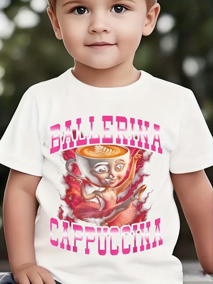 Men's Graphic T-Shirt Ballerina Cappuccina With Whimsical Coffee Art Among Swirling Steam