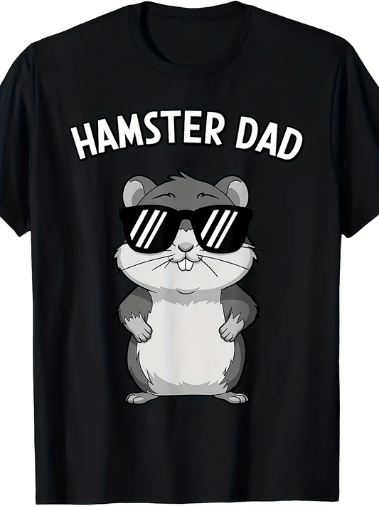 Men's Graphic T-Shirt Hamster Dad With Sunglasses Standing In Cool Pose Hamster