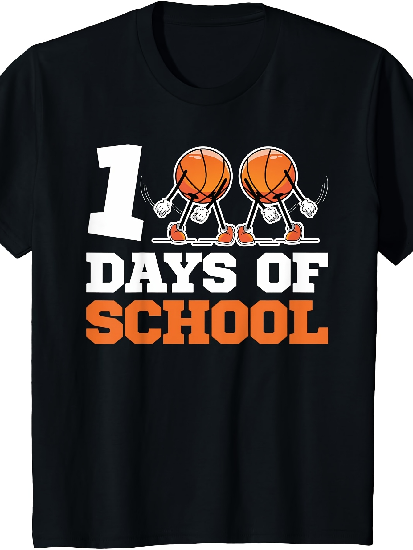 Men's Graphic T-Shirt Basketballs Doing Handstands Celebrating One Hundred Days Of School