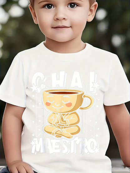 Men's Graphic T-Shirt Chai Maestro Serene Cup With Smiling Cartoon Face Meditating