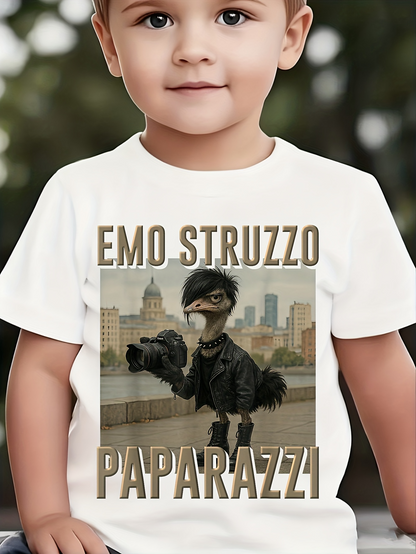 Men's Graphic T-Shirt Cityscape With Leather Jacket Emo Ostrich Paparazzi Camera