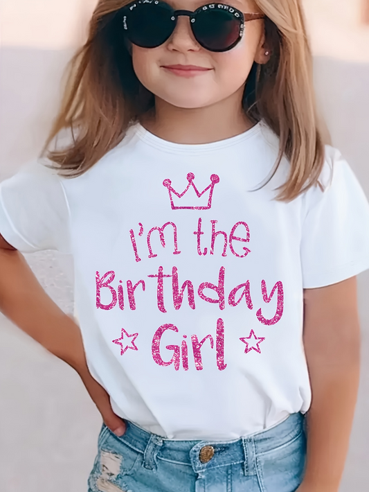 Men's Graphic T-Shirt Im The Birthday Girl Hand Drawn Pink Crown Graphic Tee