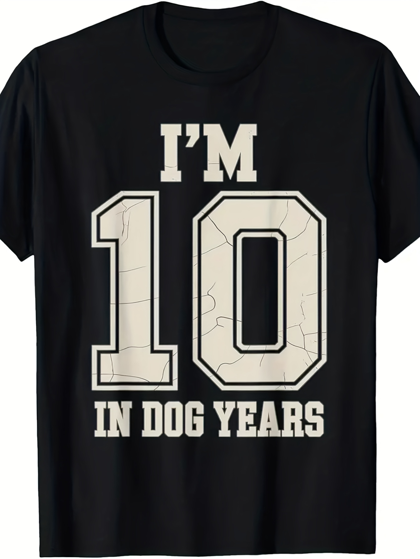 Men's Graphic T-Shirt Im Ten In Dog Years Sporting College Letter Number Design