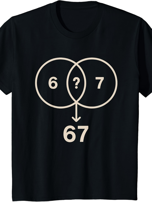 Men's Graphic T-Shirt Funny Math Puzzle With Question Mark Between Overlapping Circles Diagram