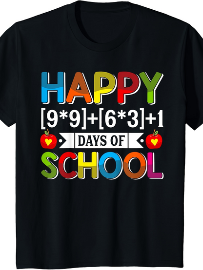 Men's Graphic T-Shirt Colorful Chalkboard With Apples And Math Equations School