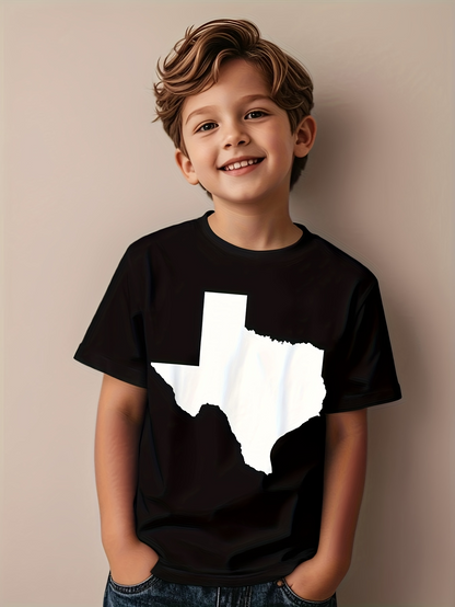 Men's Graphic T-Shirt Crisp White Silhouette Standing Alone On Black Texas State