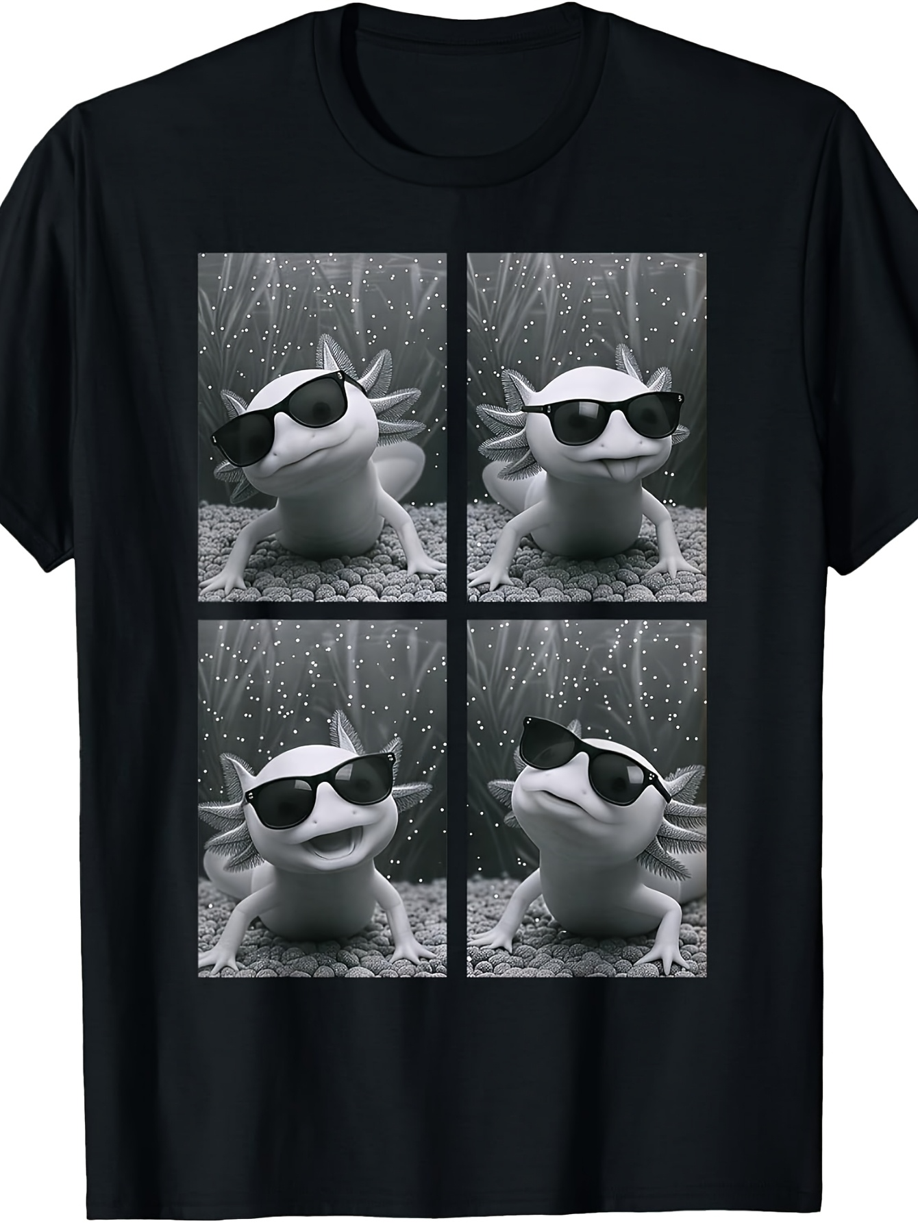 Men's Graphic T-Shirt Cool Axolotl Wearing Sunglasses In Playful Underwater Portraits Animal
