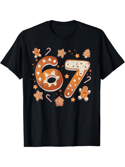 Men's Graphic T-Shirt Candy Sprinkles Stars Gingerbread Cookies With Number 67