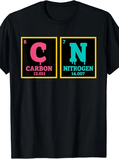 Men's Graphic T-Shirt Vivid Chemistry Elements With Colorful Framed Text Boxes Design Tee