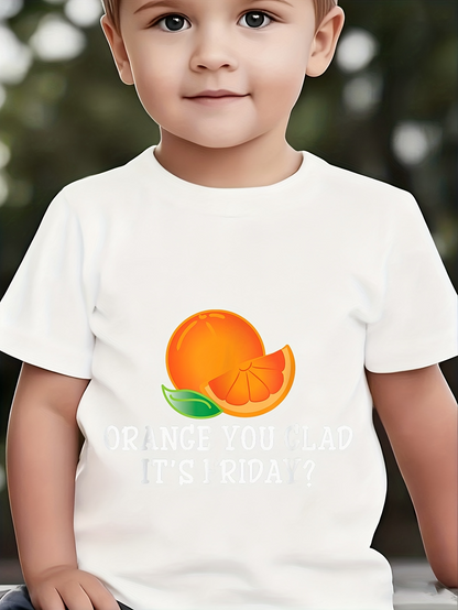 Men's Graphic T-Shirt Orange You Glad With Lush Leaves Sliced Juicy Citrus Fruit