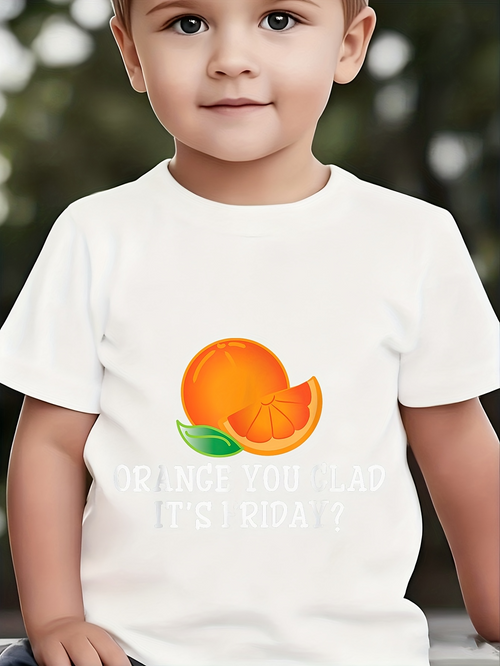 Men's Graphic T-Shirt Orange You Glad With Lush Leaves Sliced Juicy Citrus Fruit