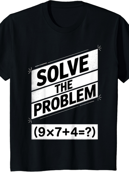 Men's Graphic T-Shirt Solve The Problem With Mathematical Expression On Blackboard
