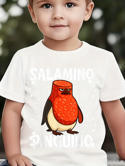 Men's Graphic T-Shirt Salamino Standing With Cartoon Face Penguin