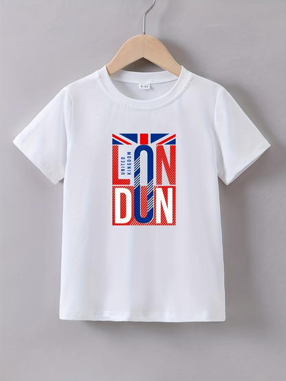 Men's Graphic T-Shirt Bold Modern Letters With British Flag Graphic London