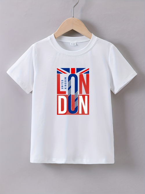 Men's Graphic T-Shirt Bold Modern Letters With British Flag Graphic London
