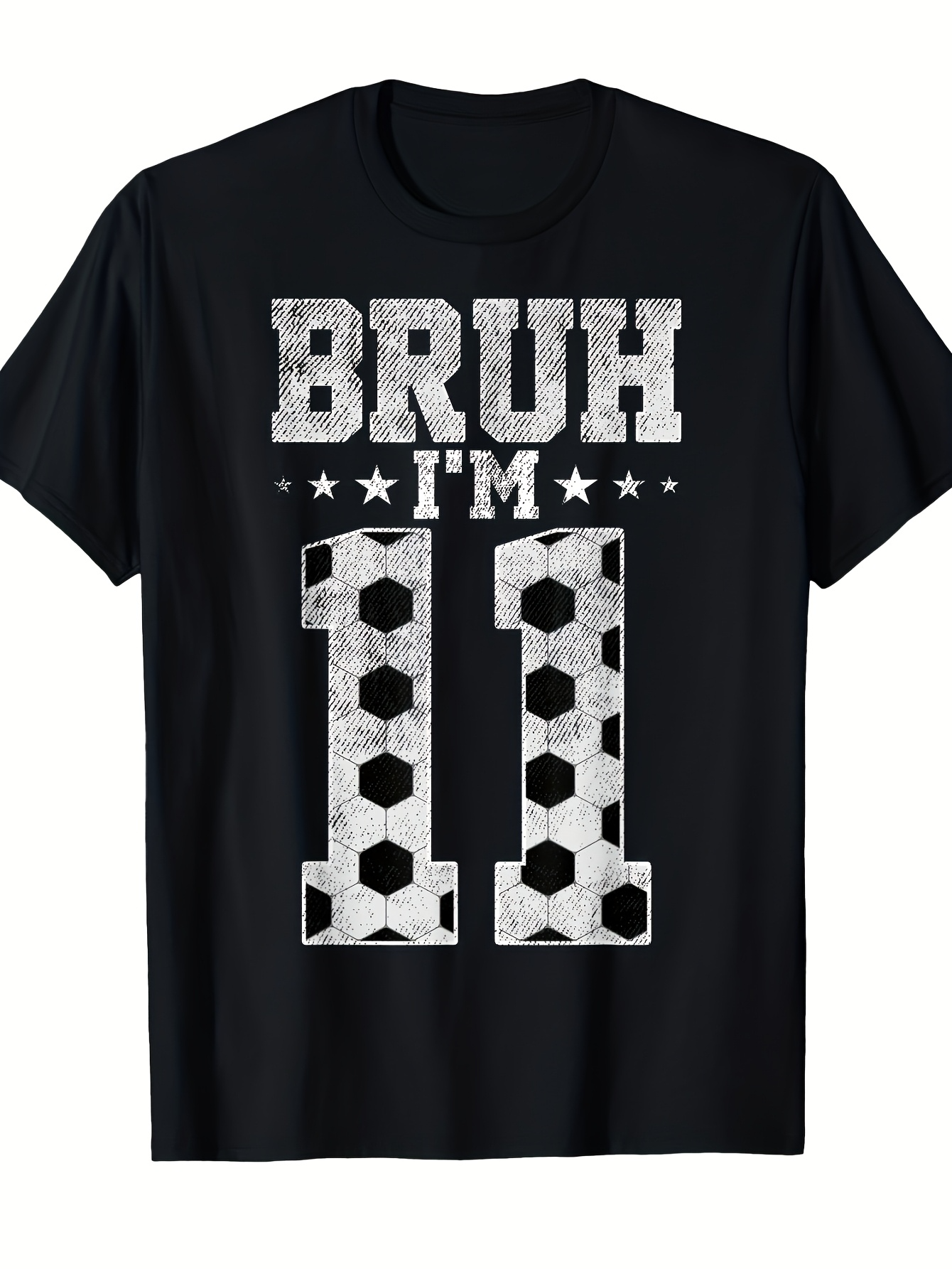Men's Graphic T-Shirt Bruh Im Eleven Soccer Ball Pattern Graphic Number Eleven