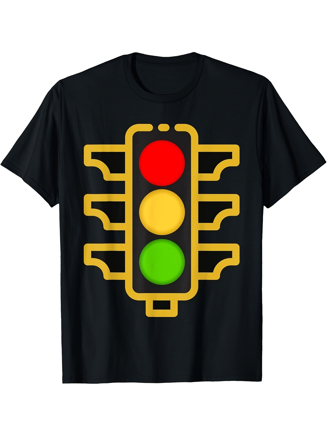 Men's Graphic T-Shirt Bold Colorful Lantern Design Featuring Classic Traffic Signals