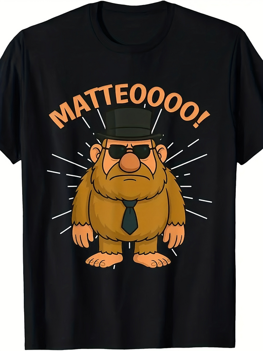 Men's Graphic T-Shirt Matteooooo Illustrated Cartoon Hairy Body With Sunglasses Funny Bear