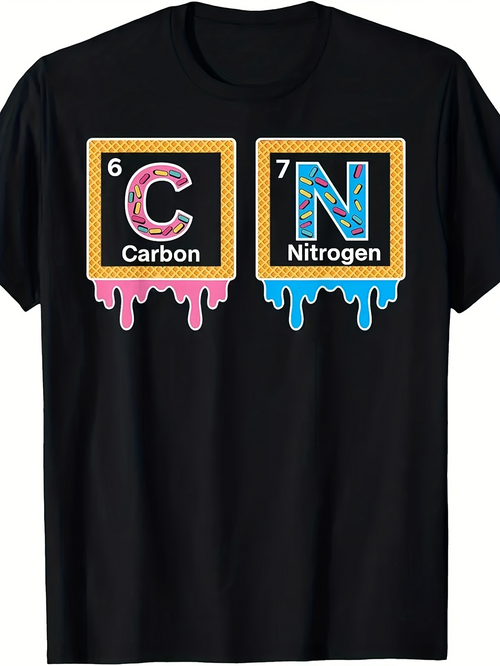 Men's Graphic T-Shirt Periodic Table Inspired Dripping Paint Bright Science Elements T Shirt