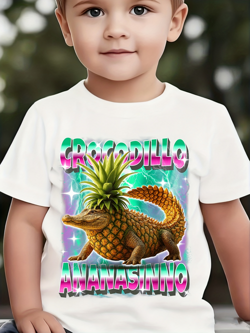 Men's Graphic T-Shirt Groovy Colorful Tropical Fruit Crowned Fantasy Armadillo