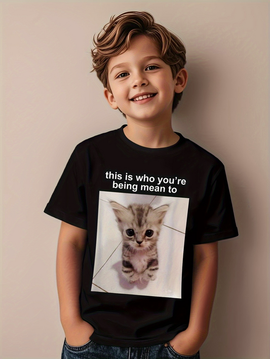Men's Graphic T-Shirt This Is Who Youre Being Mean To With Sad Eyes Young Kitten
