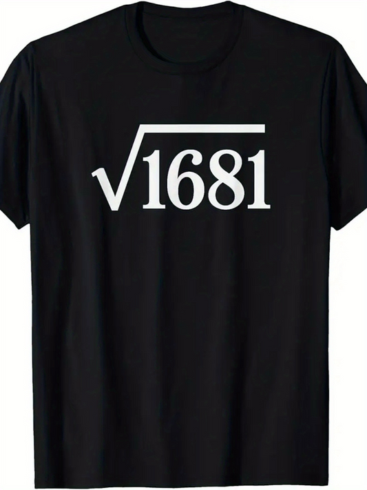 Men's Graphic T-Shirt Mathematical Equation With Square Root Of 1681 Number