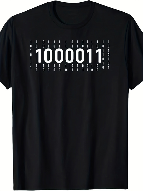 Men's Graphic T-Shirt Binary Code Surrounded By Dotted Lines And Minimalist Numerals T Shirt