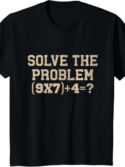 Men's Graphic T-Shirt Solve The Problem Simple Math Equation Bold Number Text